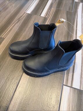 Dr. Martens Black Chelsea Chukka Boots with Yellow Pull Tabs